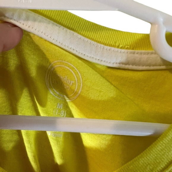 Wonder Nation Girls Koala Shirt Medium 7-8 Bright Yellow Glitter Floral Colorful - Picture 4 of 4